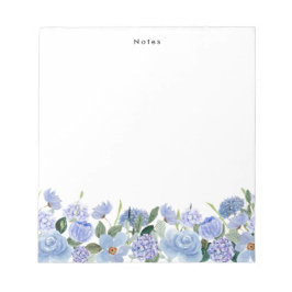 Aquarellblau-Hydrangeas Personalisiert Notepad Notizblock