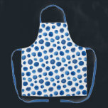 Aquarellblau-Marinepolka-Punkte. Modernes Muster Schürze<br><div class="desc">Aquarellblau-Marinepolka-Punkte Muster Schürze.</div>