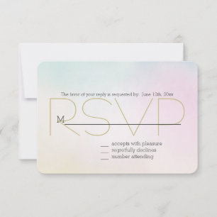Aquarellblau Rosa Gelbe Gefärbte Krawatte UAWG RSVP Karte