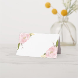 Aquarellblau Rosa Peonys Blumenbeere Platzkarten