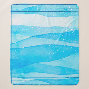 Aquarellblau Sherpadecke