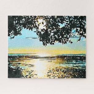Aquarellblau - Sonnenaufgang