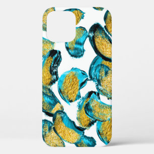 Aquarellblau, Türkis, Goldkunst. Case-Mate iPhone Hülle
