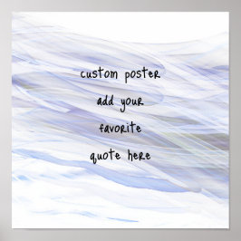 Aquarellblau und grau fügen ein Anführungsposter h Poster