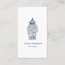 Aquarellblau und weiß Urn Visitenkarte
