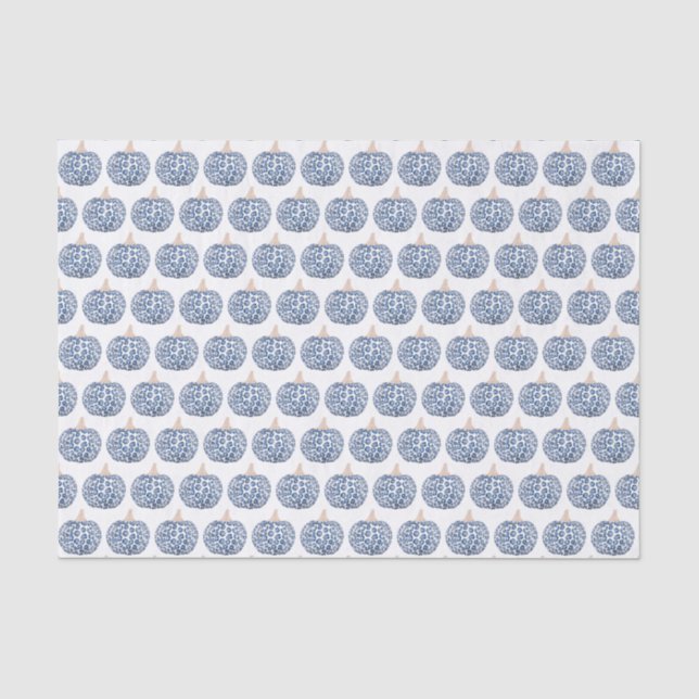 Aquarellblau-weiße Druckpumpen Seidenpapier (Vorderseite)