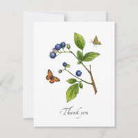 Aquarellblaubeeren - flach Danke Karte