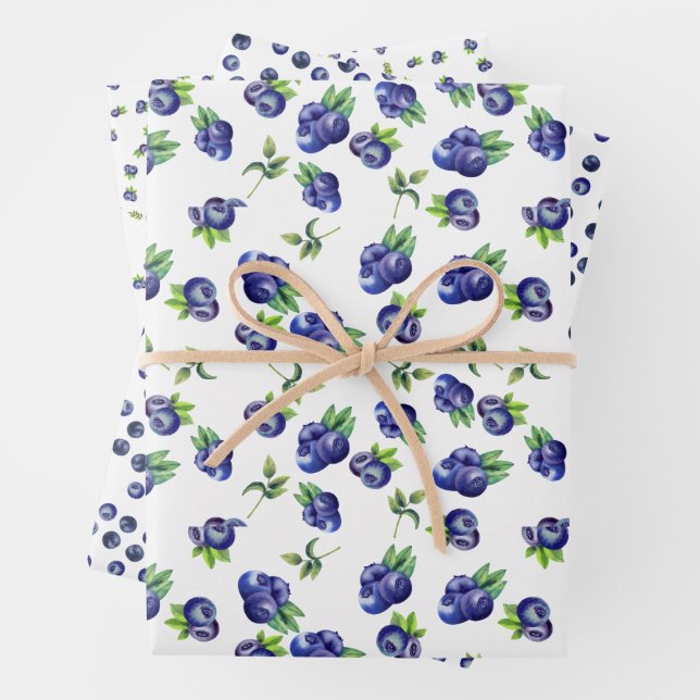 Aquarellblaubeermuster Geschenkpapierbögen Geschenkpapier Set (Beispiel)
