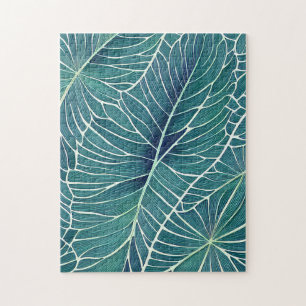 Aquarellblaue Aquamarine tropische Blätter