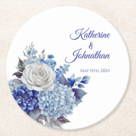 Aquarellblaue Blume Bouquet-Paper Untersetzer