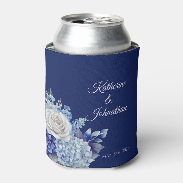 Aquarellblaue Blume Bouquet-Wedding- Dosenkühler (Kanne Vorderseite)