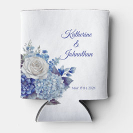 Aquarellblaue Blume Bouquet-Wedding- Dosenkühler