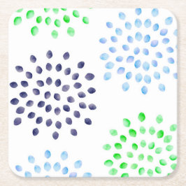 Aquarellblaue Blume Rechteckiger Pappuntersetzer
