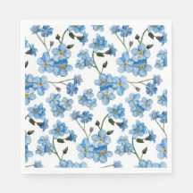 Aquarellblaue Blumen. Blumengurt