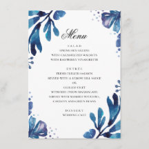 Aquarellblaue Blumen. Botanische Hochzeit der Mari