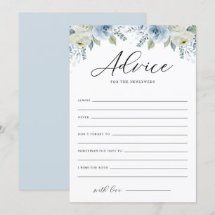 Aquarellblaue Blumengratulationskarte für das neuv Einladung