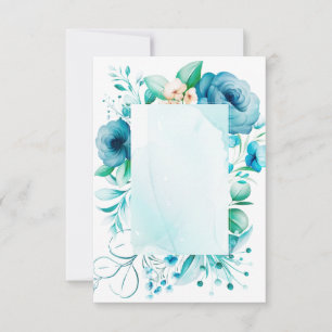 Aquarellblaue Blumenkarte, kreieren Sie Ihre eigen Dankeskarte