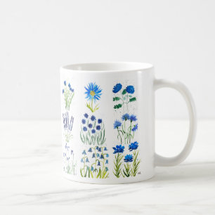 Aquarellblaue Blumenkollektion Chic Rustikal Kaffeetasse