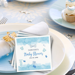 Aquarellblaue Cloud Pastellpinsel Baby Boy Dusche Serviette