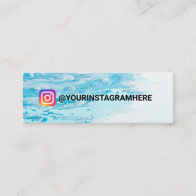 Aquarellblaue Malerei Social Media Mini Mini Visitenkarte (Vorderseite)
