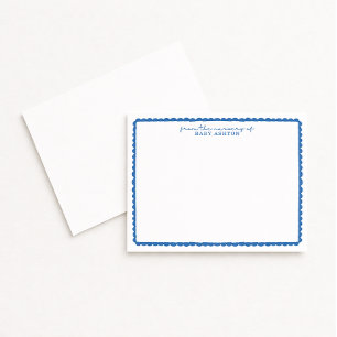 Aquarellblaue Notizkarte mit gewelltem Rand für da Ankündigung