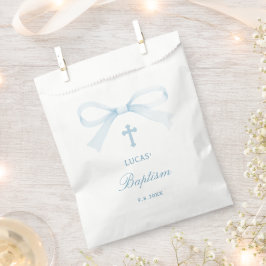 Aquarellblaue Taufe Schleife Geschenktütchen