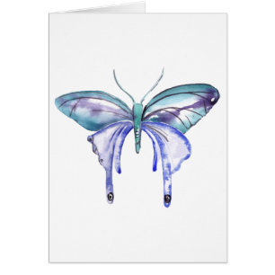 Aquarellblauer lila Schmetterling