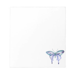 Aquarellblauer lila Schmetterling Notizblock
