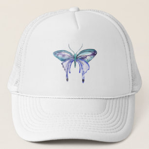 Aquarellblauer lila Schmetterling Truckerkappe
