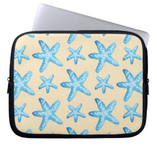 Aquarellblaues Starfish-Muster Laptopschutzhülle