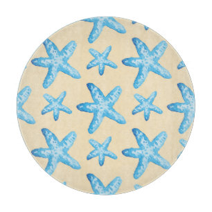 Aquarellblaues Starfish-Muster Schneidebrett
