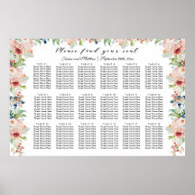 Aquarellblume 18 Tische Hochzeitssitze