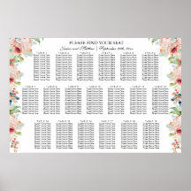 Aquarellblume 19 Tische Hochzeitssitze