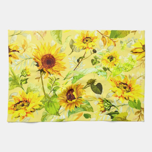 Aquarellblume 2 geschirrtuch (Horizontal)