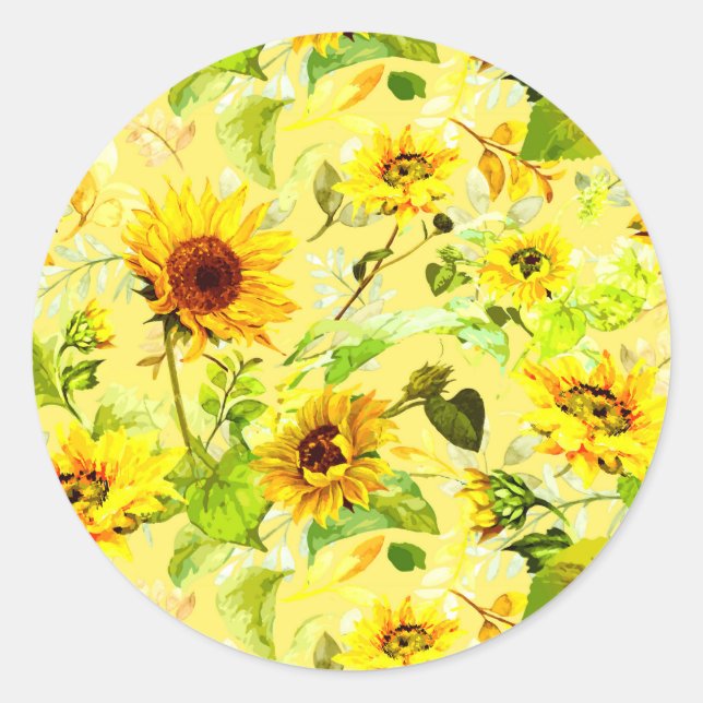 Aquarellblume 2 runder aufkleber (Vorderseite)