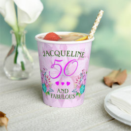 Aquarellblume 50 und fabelhaft pappbecher