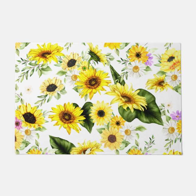 Aquarellblume 7 fußmatte (Vorderseite)