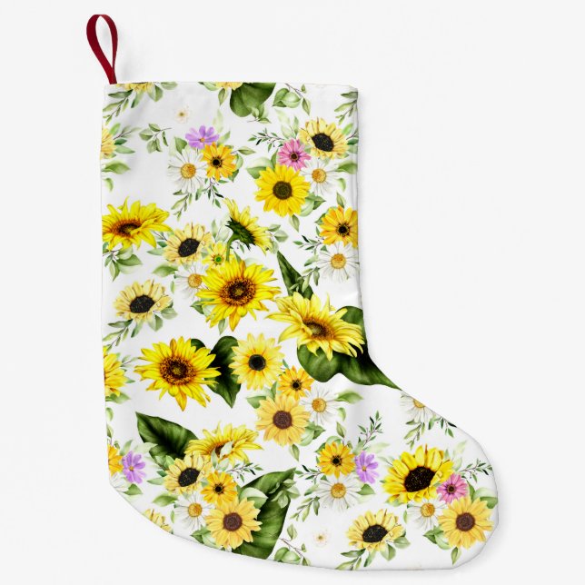 Aquarellblume 7 kleiner weihnachtsstrumpf (Vorderseite)
