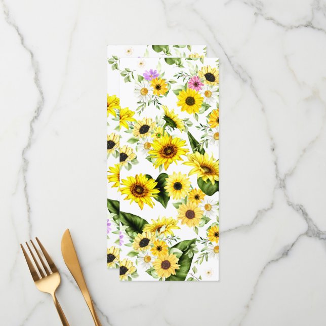 Aquarellblume 7 menükarte (Vorderseite/Rückseite Beispiel)