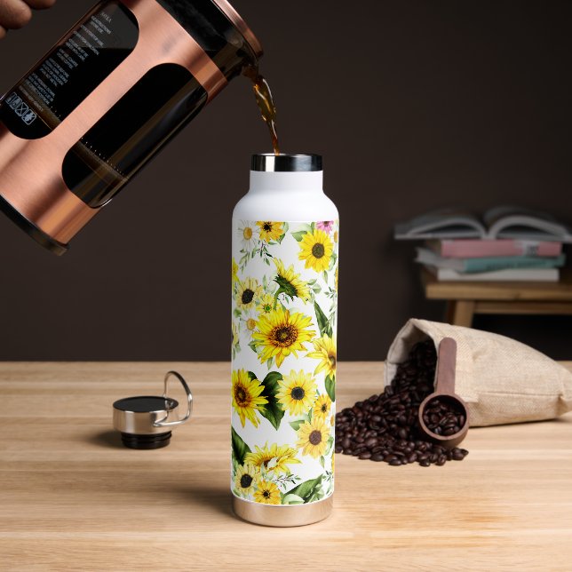 Aquarellblume 7 trinkflasche (Kaffee)