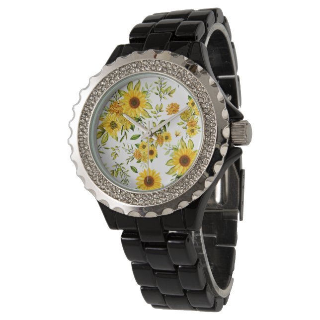 Aquarellblume 8 armbanduhr (Schrägansicht)