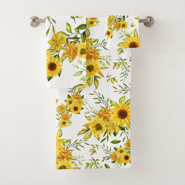 Aquarellblume 8 badhandtuch set (Insitu)
