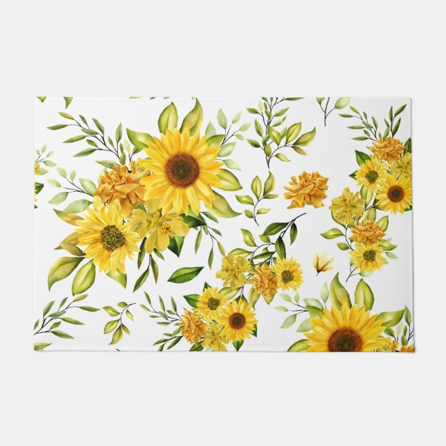 Aquarellblume 8 fußmatte (Vorderseite)