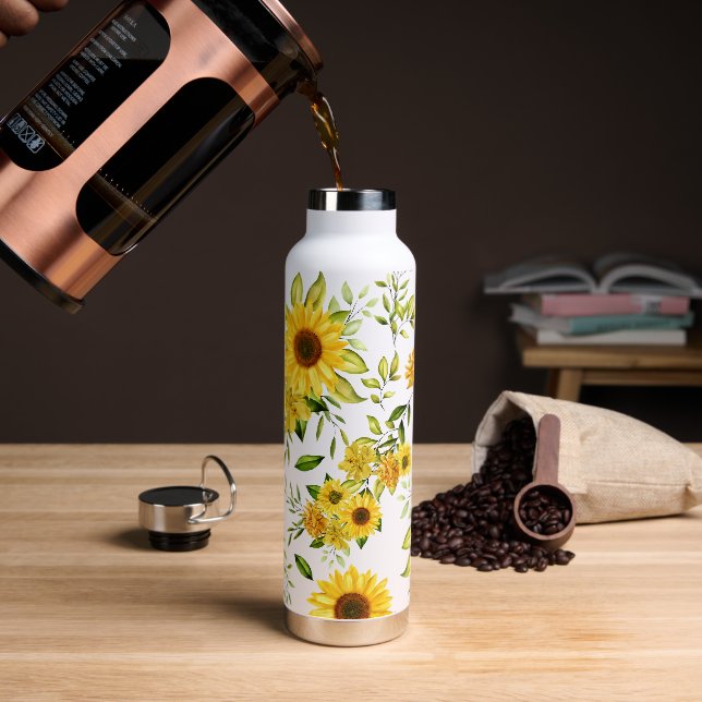 Aquarellblume 8 trinkflasche (Kaffee)