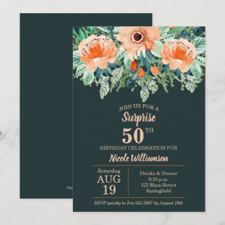 Aquarellblume am Aquamarinen Geburtstag Einladunge