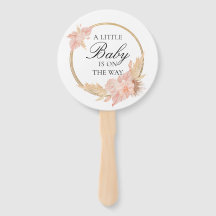 Aquarellblume Boho Pink Babydusche Handfächer