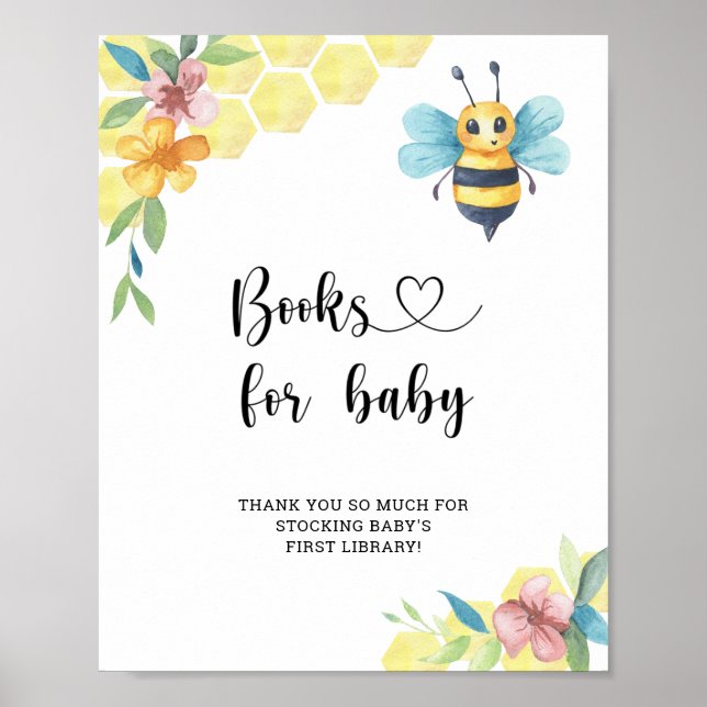 Aquarellblume, Bücher für das Baby Poster (Vorne)