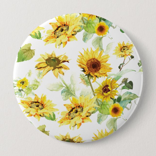 Aquarellblume Button (Vorderseite)