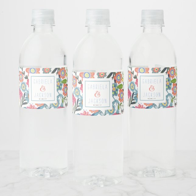 Aquarellblume | Custom Water Label (Flaschen)