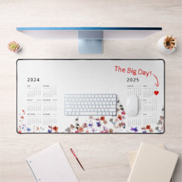 Aquarellblume | Datum markieren | 24/25 Kalender Schreibtischunterlage